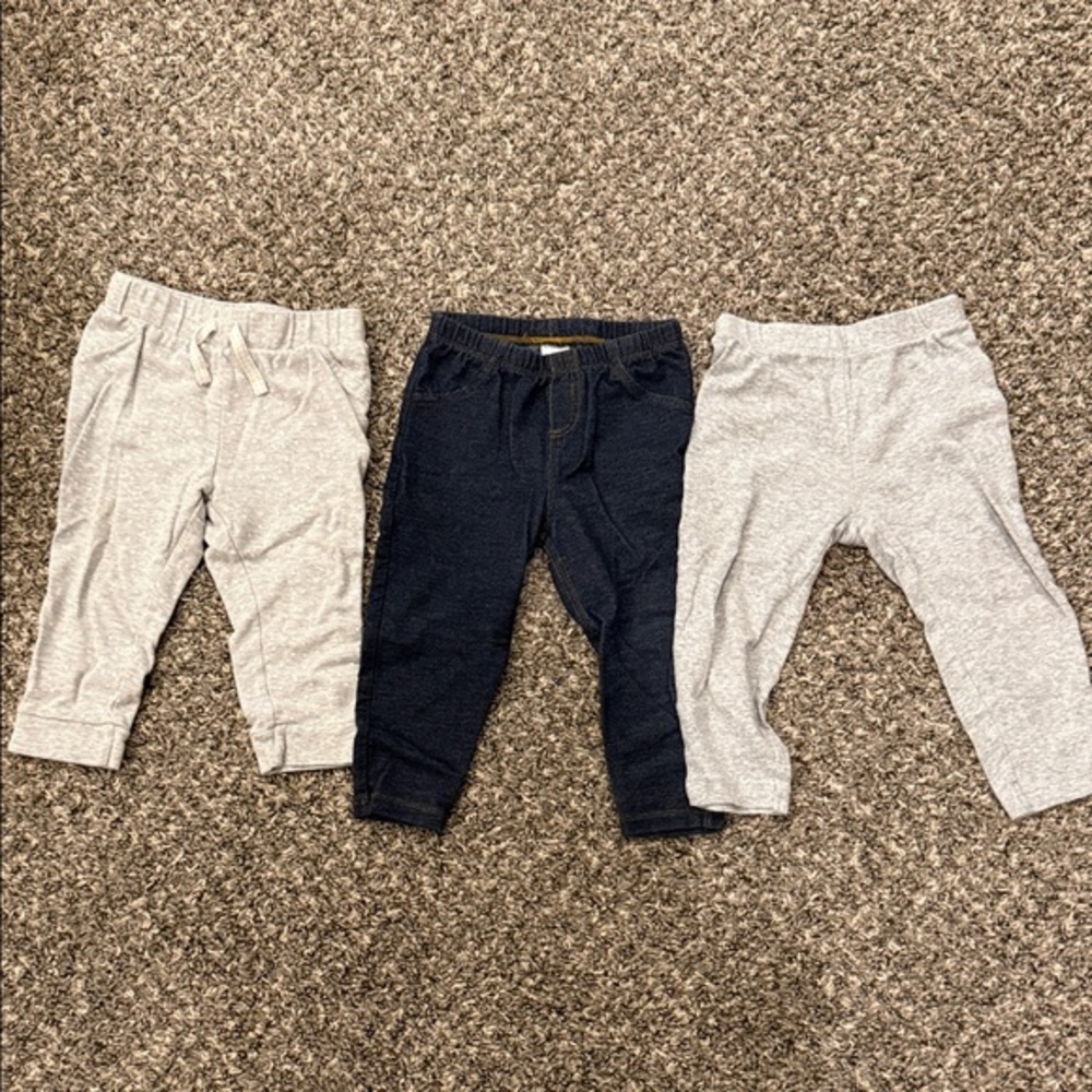 Kids' Gray and Navy Jogger Pants Set 18 month